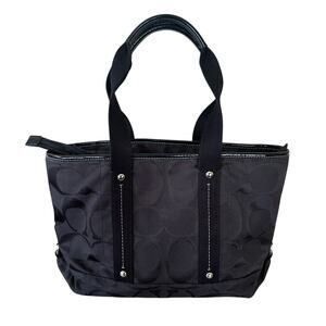 Coach Signature Tote 2012 Kyra Daisy Jacquard Black Women's Casual Purse Bag
